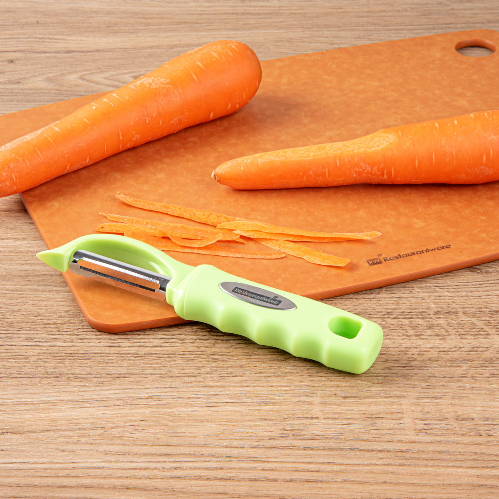 Comfy Grip Green Stainless Steel Vegetable Peeler - 7 1/2" - 1 count box