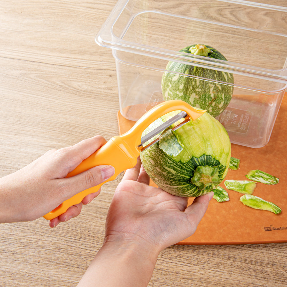 Comfy Grip Tangerine Orange Stainless Steel Vegetable Peeler - 7 1/2" - 1 count box