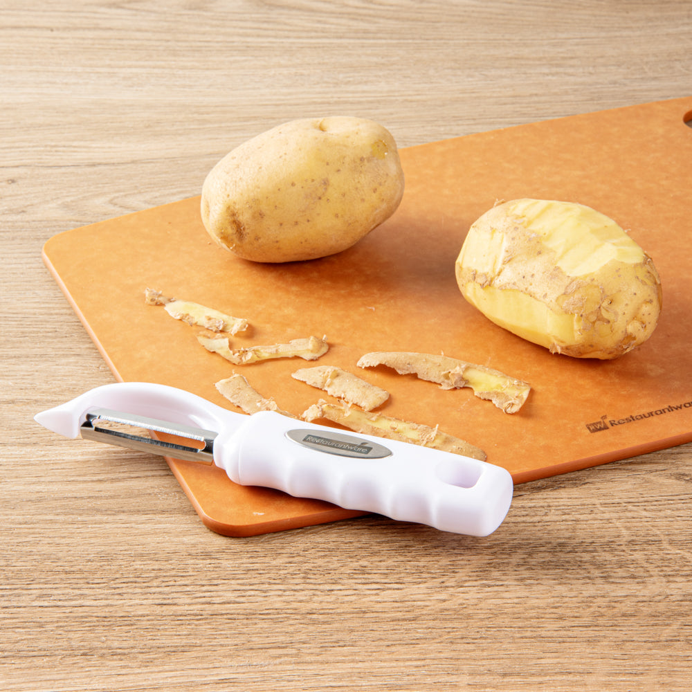 Comfy Grip White Stainless Steel Vegetable Peeler - 7 1/2" - 1 count box