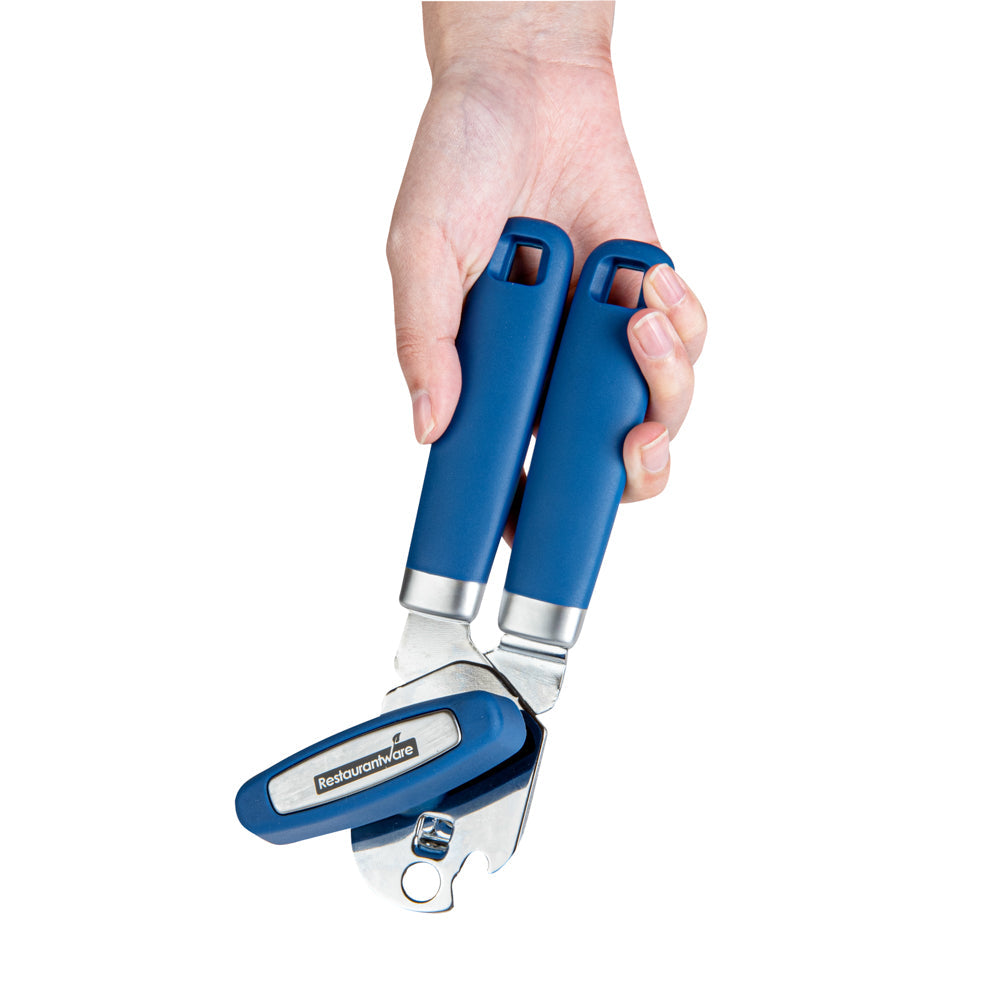 Comfy Grip Midnight Blue Stainless Steel Can Opener - 7 3/4" x 2" x 2 1/4" - 1 count box