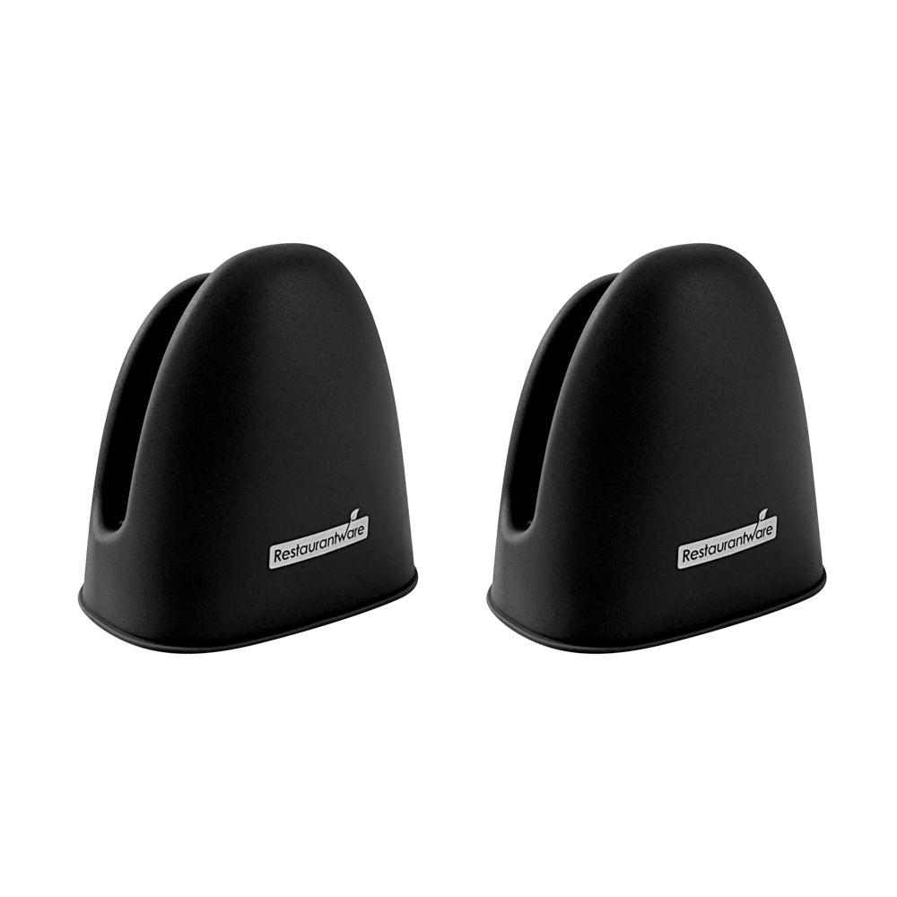 Comfy Grip Black Silicone 2-Piece Mini Pot Holder Mitt Set - Heat-Resistant - 4 1/4" x 3 1/2" x 4 1/4" - 1 count box
