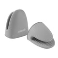 Comfy Grip Gray Silicone 2-Piece Mini Pot Holder Mitt Set - Heat-Resistant - 4 1/4" x 3 1/2" x 4 1/4" - 1 count box