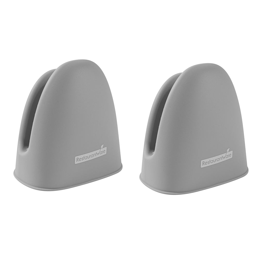 Comfy Grip Gray Silicone 2-Piece Mini Pot Holder Mitt Set - Heat-Resistant - 4 1/4" x 3 1/2" x 4 1/4" - 1 count box