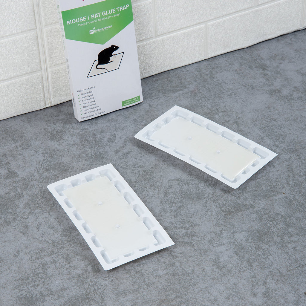 Pest Tek Plastic Mouse / Rat Glue Trap - Set of 2 - 8 1/4" x 4 1/4" x 1" - 1 count box