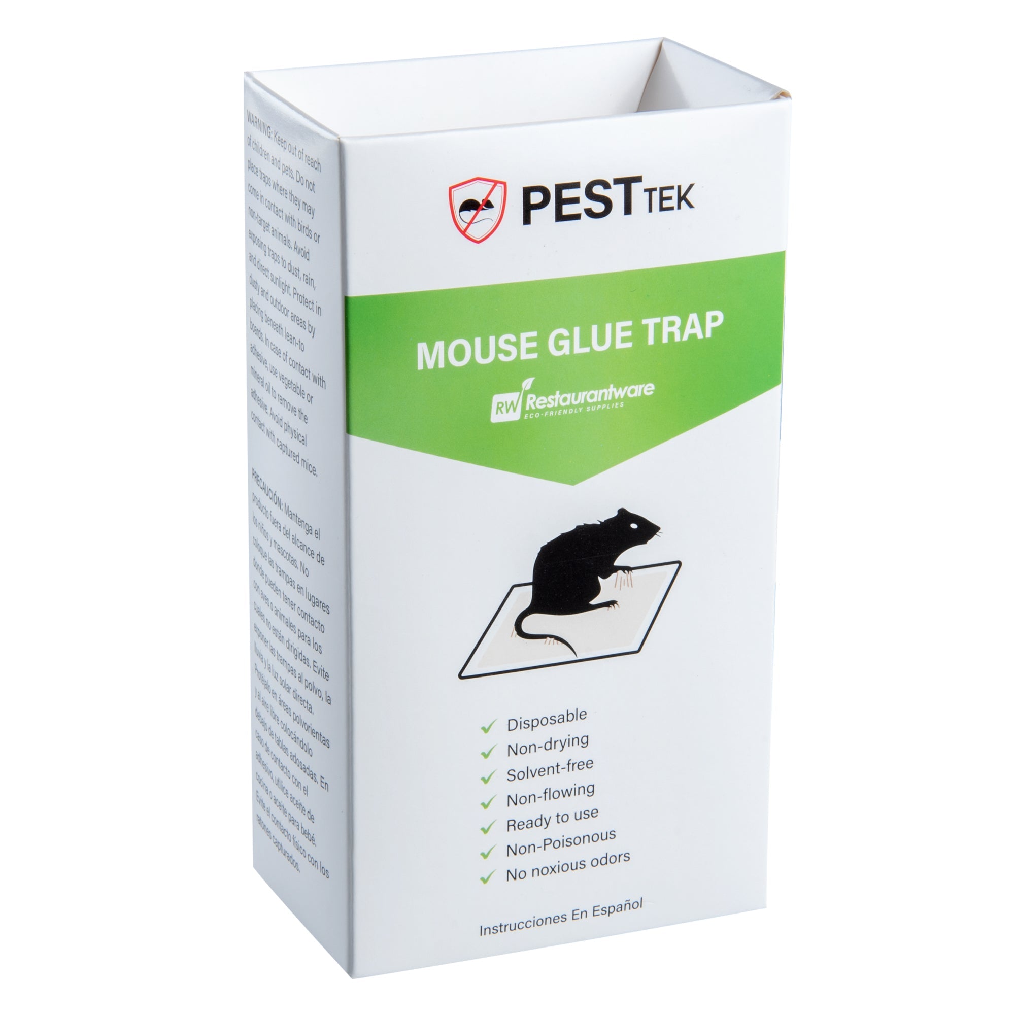 Pest Tek Paper Mouse Glue Trap - Covered, Set of 3 - 6" x 3" x 2" - 1 count box