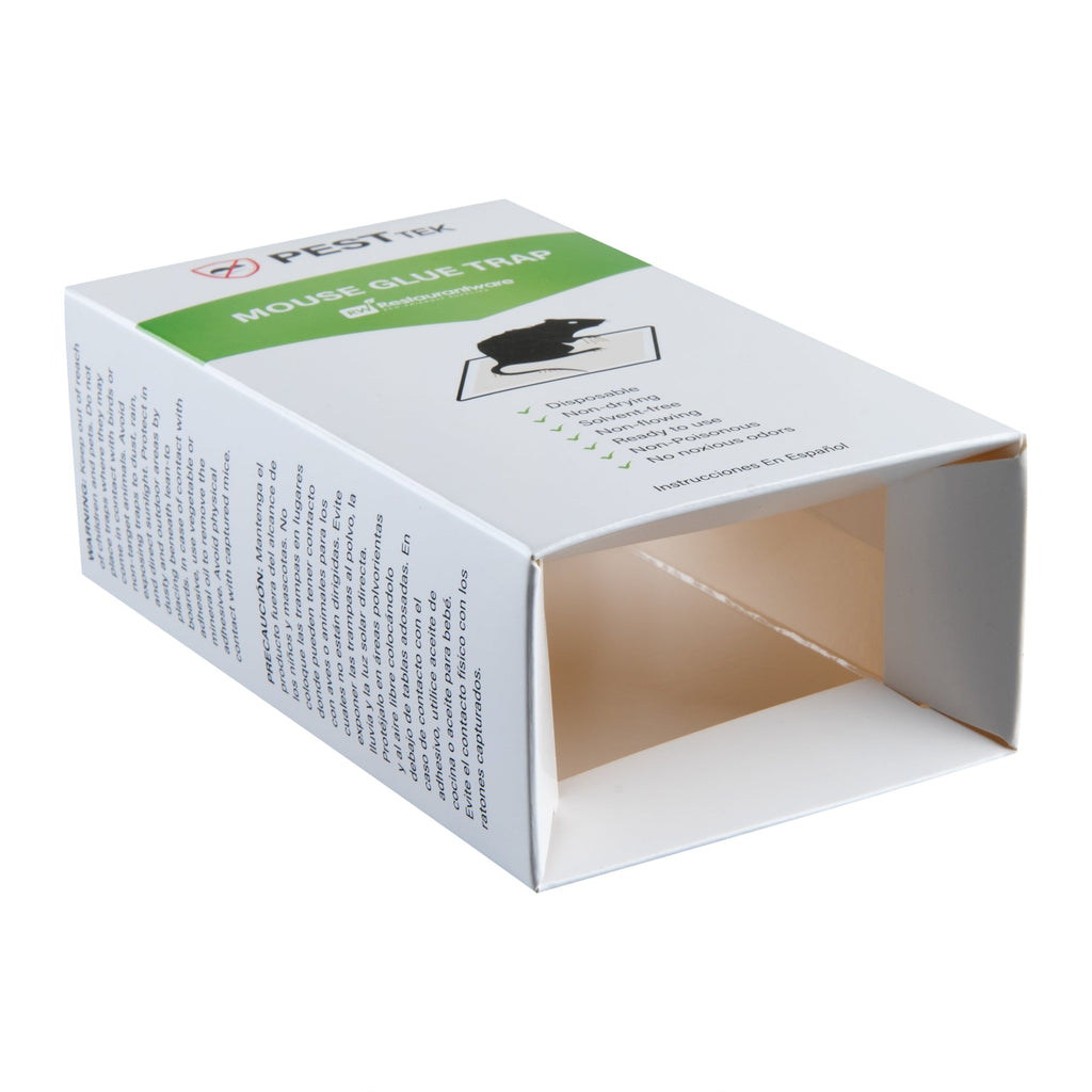 Pest Tek Paper Mouse Glue Trap - Covered, Set of 3 - 6" x 3" x 2" - 10 count box