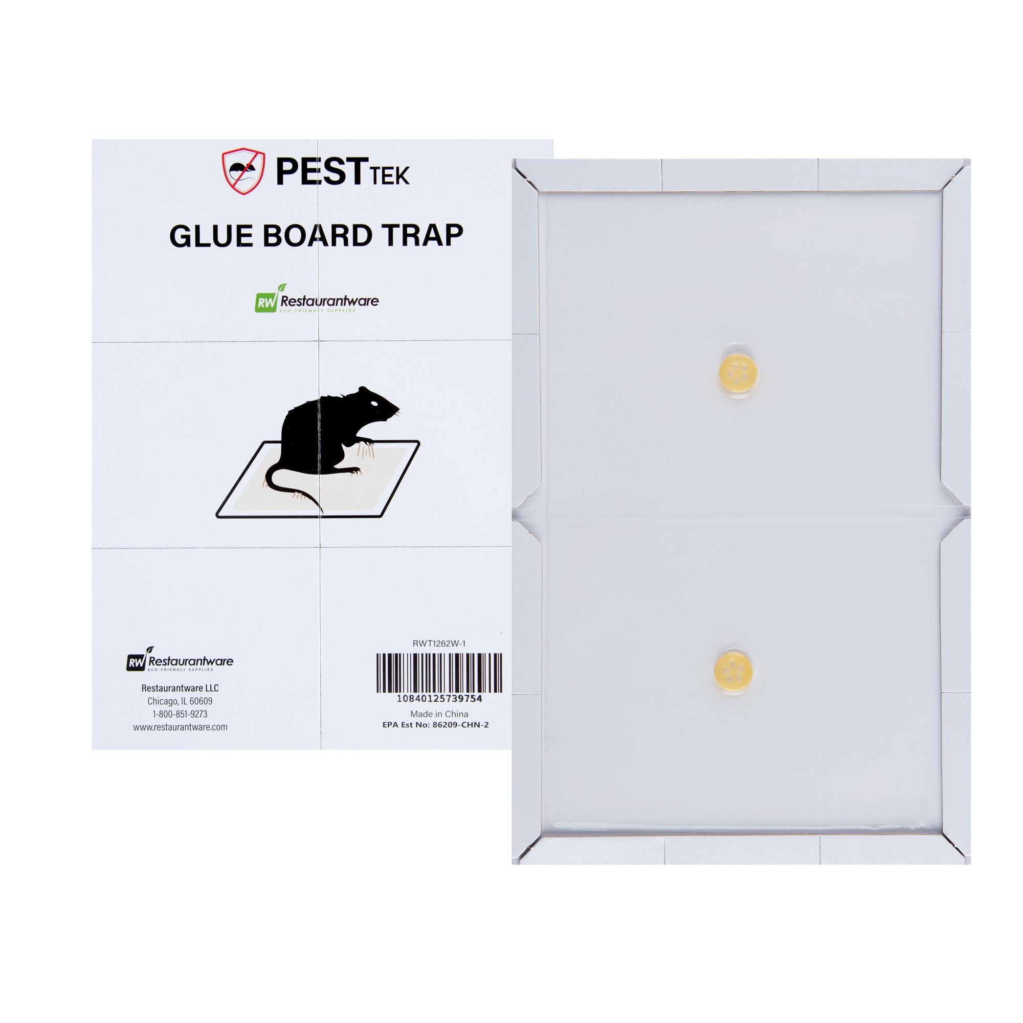 Pest Tek Paper Glue Board Trap - for Rat, Mouse, Snake and Roach - 8 1/2" x 6 1/2" x 1/2" - 1 count box
