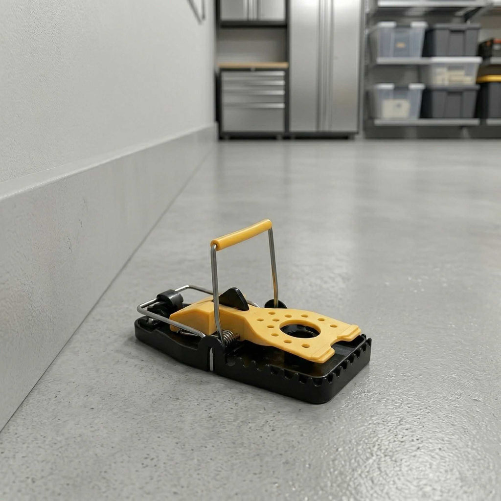 Pest Tek Yellow and Black Plastic Mouse Trap - Kill Bar, Reusable - 4 1/2" x 2" x 2 1/4" - 2 count box