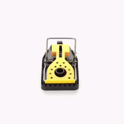 Pest Tek Yellow and Black Plastic Mouse Trap - Kill Bar, Reusable - 4 1/2" x 2" x 2 1/4" - 2 count box