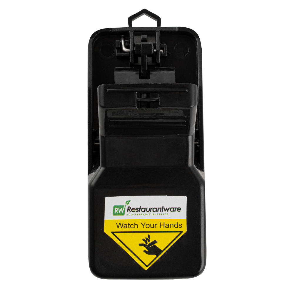 Pest Tek Black Plastic 8 Mouse Trap Set - with 2 Clamps, Interlocking Teeth, Reusable - 4 1/2" x 2" x 2 1/4" - 1 count box