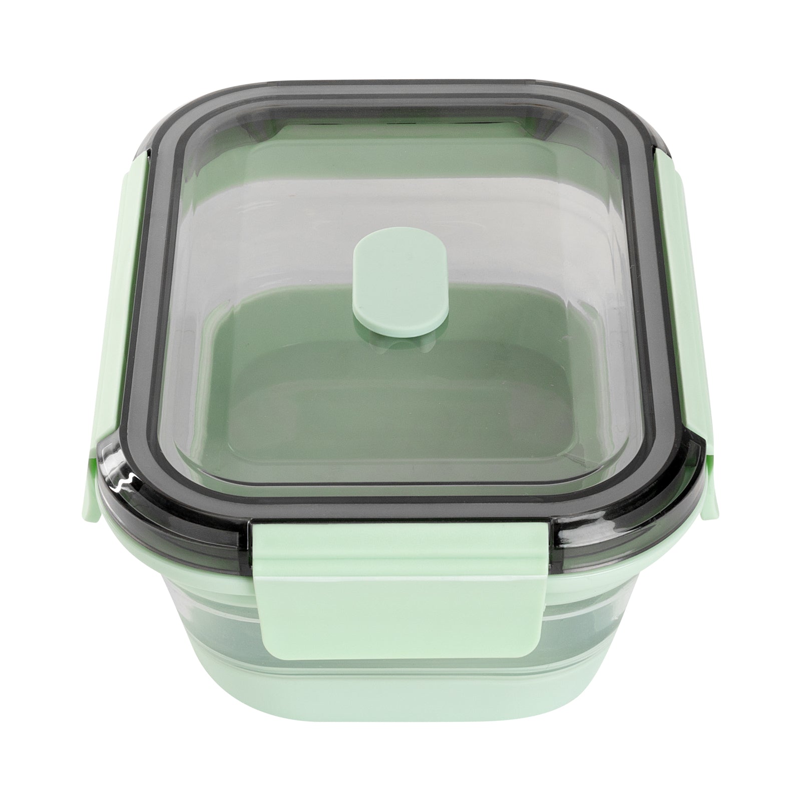 Fresh Hero 27 oz Green Plastic Airtight Food Storage Container - with Vented Lid, Collapsible - 7 1/4" x 5 1/2" x 2 3/4" - 1 count box