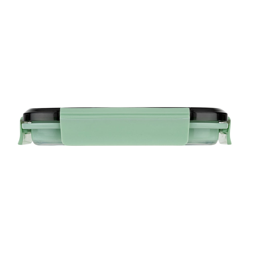 Fresh Hero 27 oz Green Plastic Airtight Food Storage Container - with Vented Lid, Collapsible - 7 1/4" x 5 1/2" x 2 3/4" - 1 count box