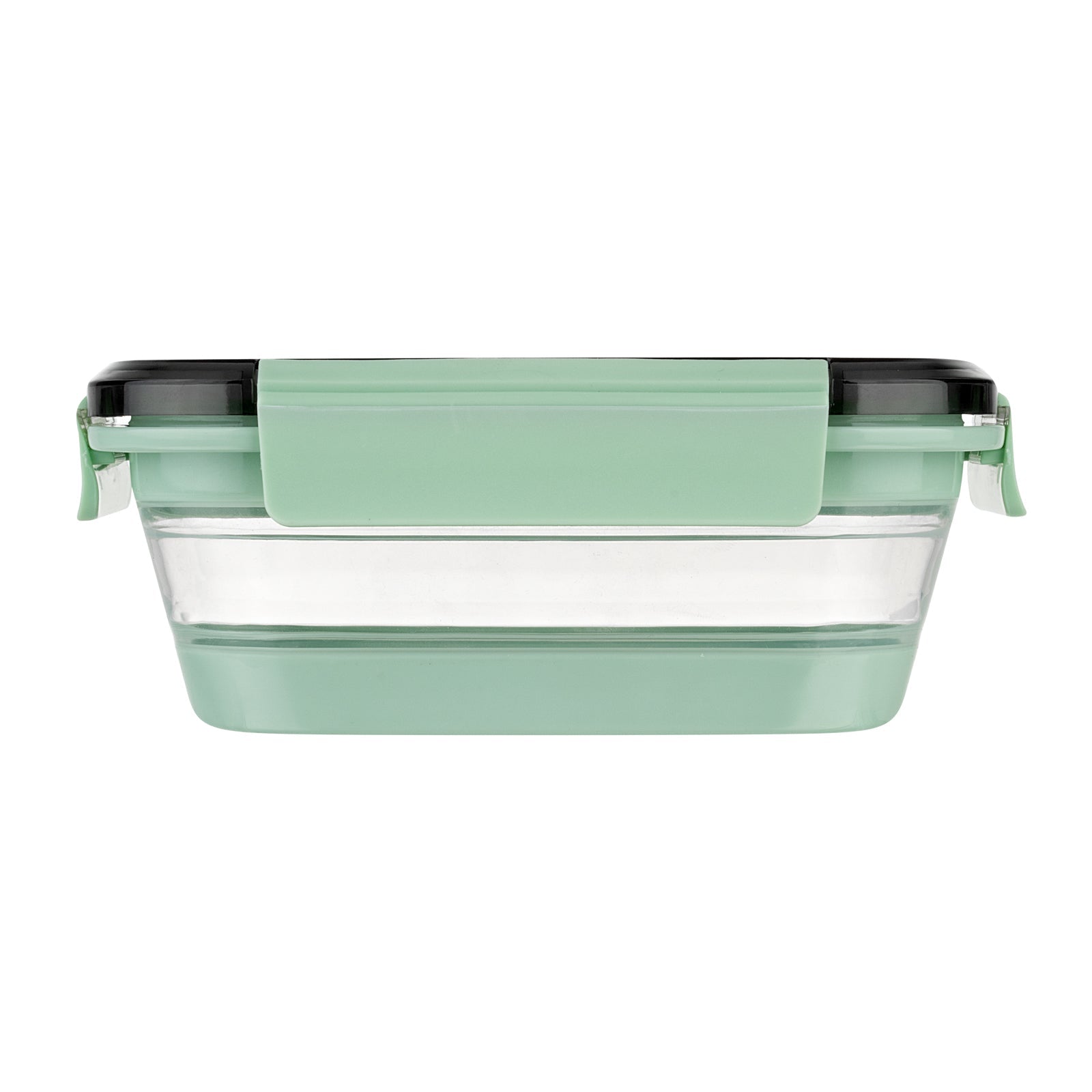 Fresh Hero 27 oz Green Plastic Airtight Food Storage Container - with Vented Lid, Collapsible - 7 1/4" x 5 1/2" x 2 3/4" - 20 count box