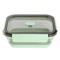 Fresh Hero 40 oz Green Plastic Airtight Food Storage Container - with Vented Lid, Collapsible - 8 1/4" x 6" x 3" - 1 count box