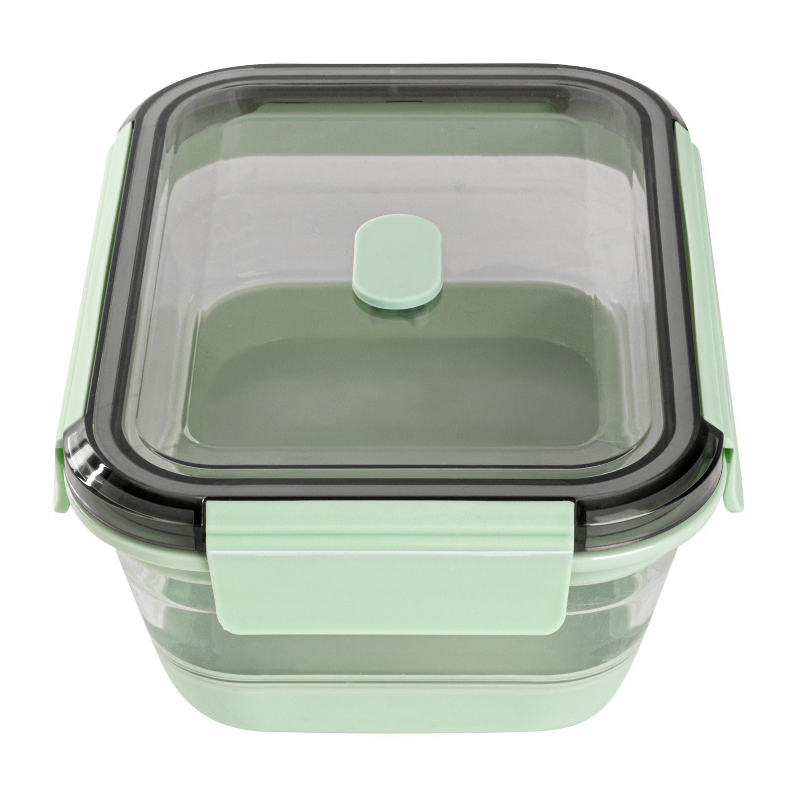 Fresh Hero 40 oz Green Plastic Airtight Food Storage Container - with Vented Lid, Collapsible - 8 1/4" x 6" x 3" - 1 count box