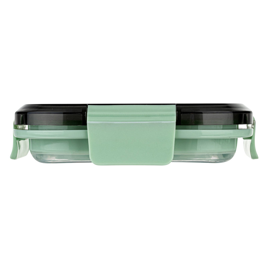Fresh Hero 17 oz Green Plastic Airtight Food Storage Container - with Vented Lid, Collapsible - 5 1/2" x 5 1/2" x 2 3/4" - 20 count box