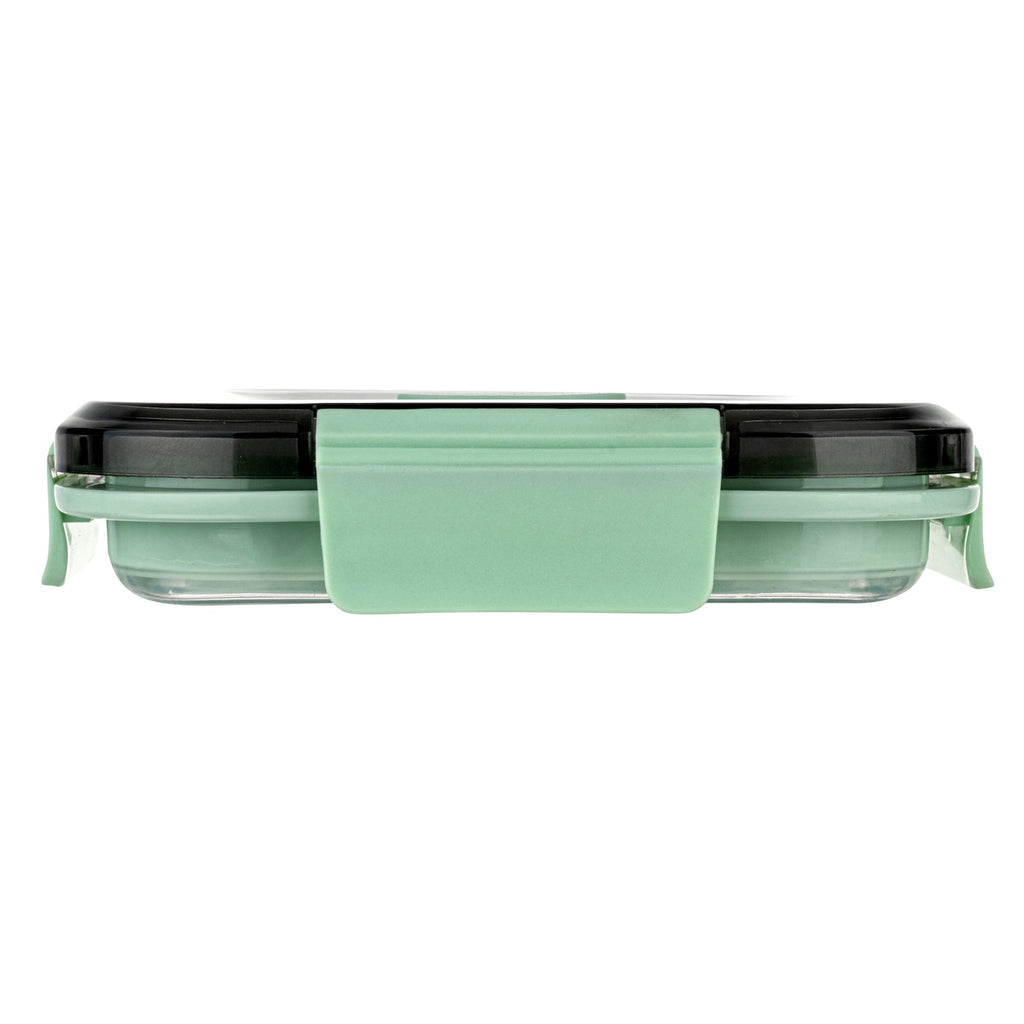 Fresh Hero 24 oz Green Plastic Airtight Food Storage Container - with Vented Lid, Collapsible - 6" x 6" x 2 3/4" - 20 count box