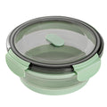Fresh Hero 27 oz Green Plastic Airtight Food Storage Container - with Vented Lid, Collapsible - 6 3/4" x 6 3/4" x 2 3/4" - 1 count box
