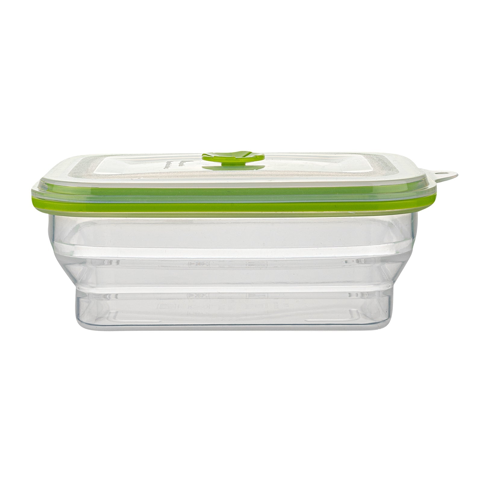 Fresh Hero 32 oz Green Silicone Airtight Food Storage Container - with Vented Lid, Collapsible - 7 3/4" x 5 1/2" x 2 3/4" - 20 count box