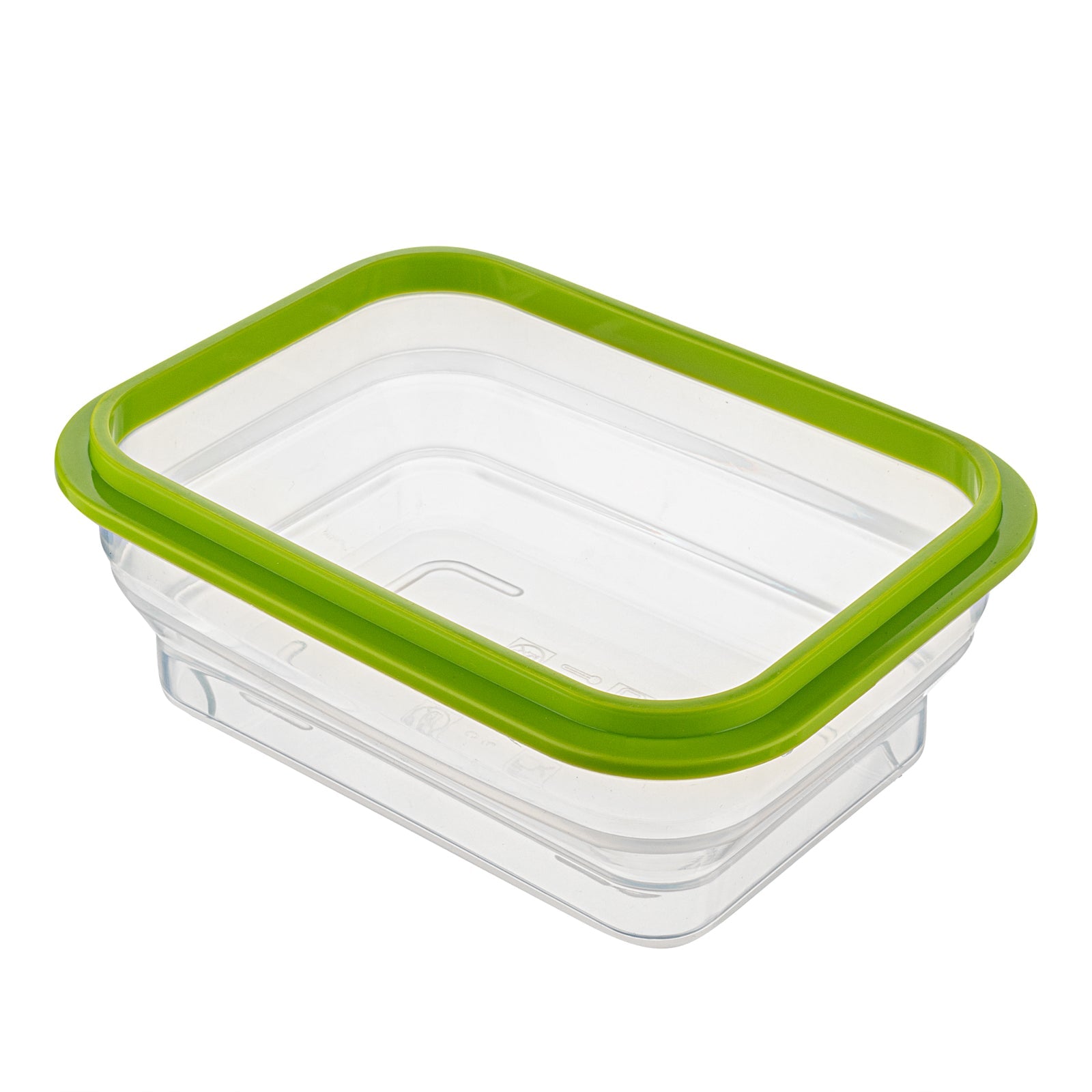 Fresh Hero 32 oz Green Silicone Airtight Food Storage Container - with Vented Lid, Collapsible - 7 3/4" x 5 1/2" x 2 3/4" - 20 count box