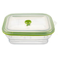 Fresh Hero 51 oz Green Silicone Airtight Food Storage Container - with Vented Lid, Collapsible - 9 1/4" x 7" x 3" - 1 count box