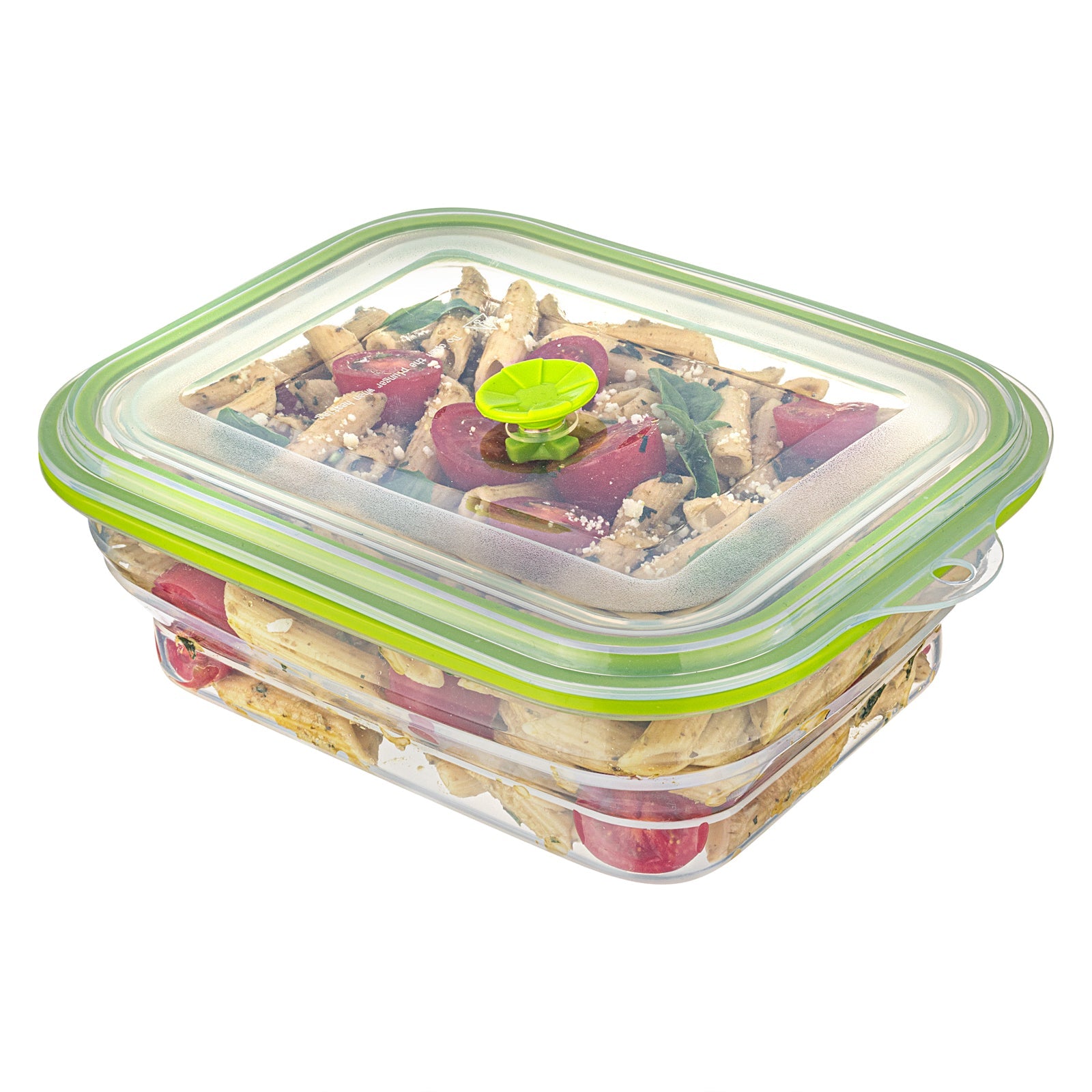 Fresh Hero 51 oz Green Silicone Airtight Food Storage Container - with Vented Lid, Collapsible - 9 1/4" x 7" x 3" - 1 count box