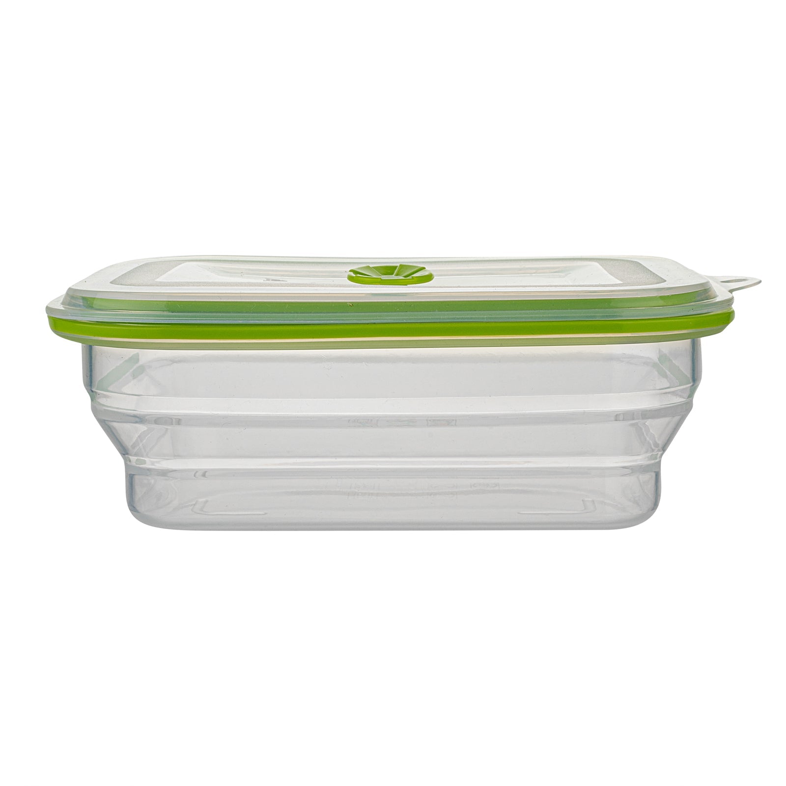 Fresh Hero 51 oz Green Silicone Airtight Food Storage Container - with Vented Lid, Collapsible - 9 1/4" x 7" x 3" - 1 count box