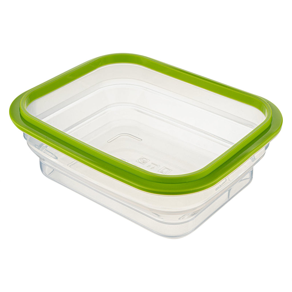 Fresh Hero 51 oz Green Silicone Airtight Food Storage Container - with Vented Lid, Collapsible - 9 1/4" x 7" x 3" - 1 count box