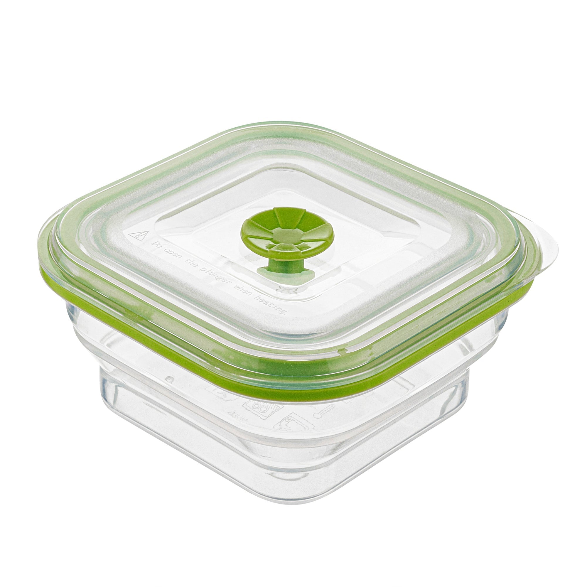 Fresh Hero 16 oz Green Silicone Airtight Food Storage Container - with Vented Lid, Collapsible - 5 1/4" x 5 1/4" x 2 3/4" - 1 count box