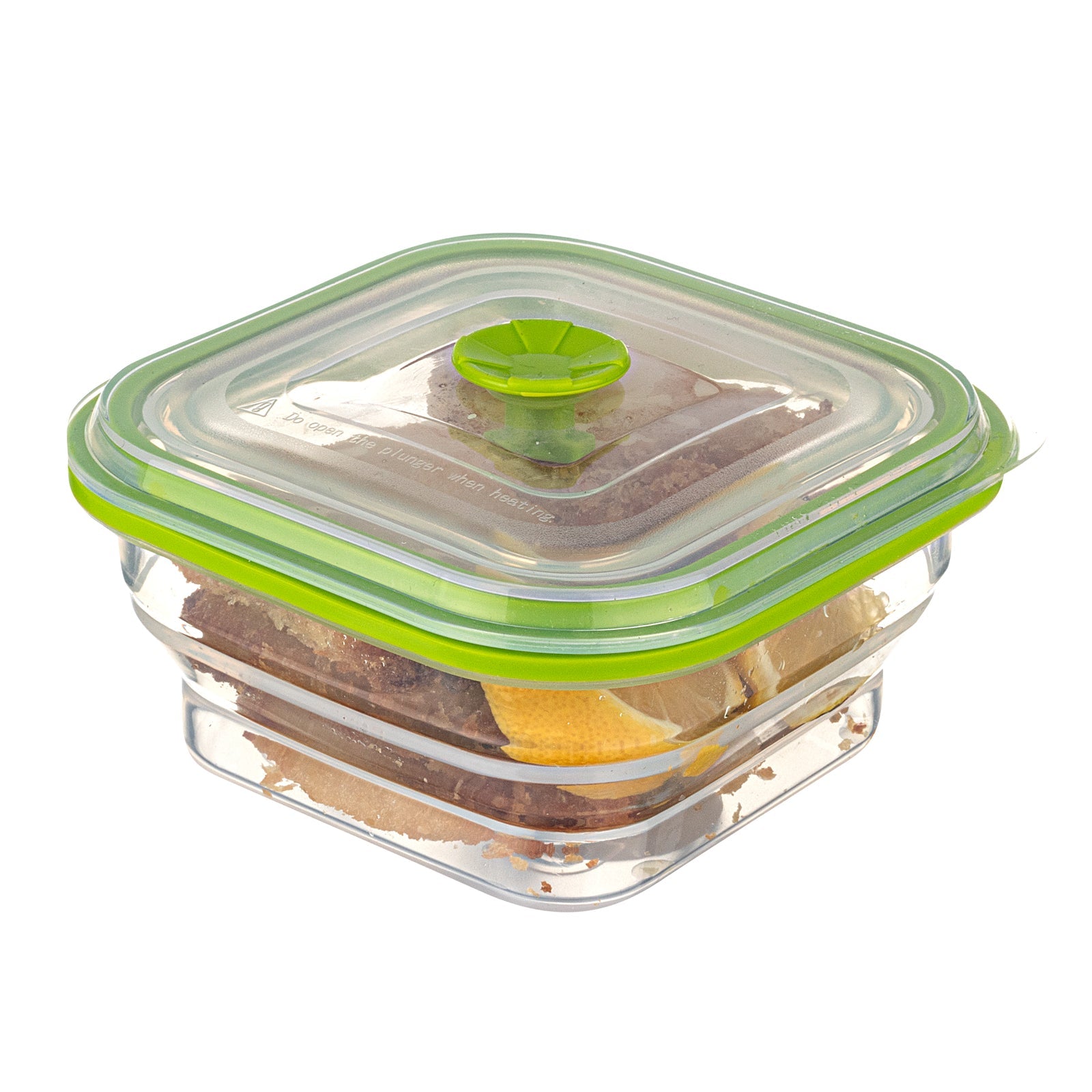 Fresh Hero 16 oz Green Silicone Airtight Food Storage Container - with Vented Lid, Collapsible - 5 1/4" x 5 1/4" x 2 3/4" - 1 count box