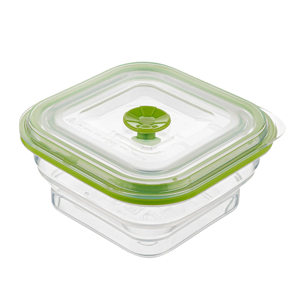 Fresh Hero 16 oz Green Silicone Airtight Food Storage Container - with Vented Lid, Collapsible - 5 1/4" x 5 1/4" x 2 3/4" - 1 count box