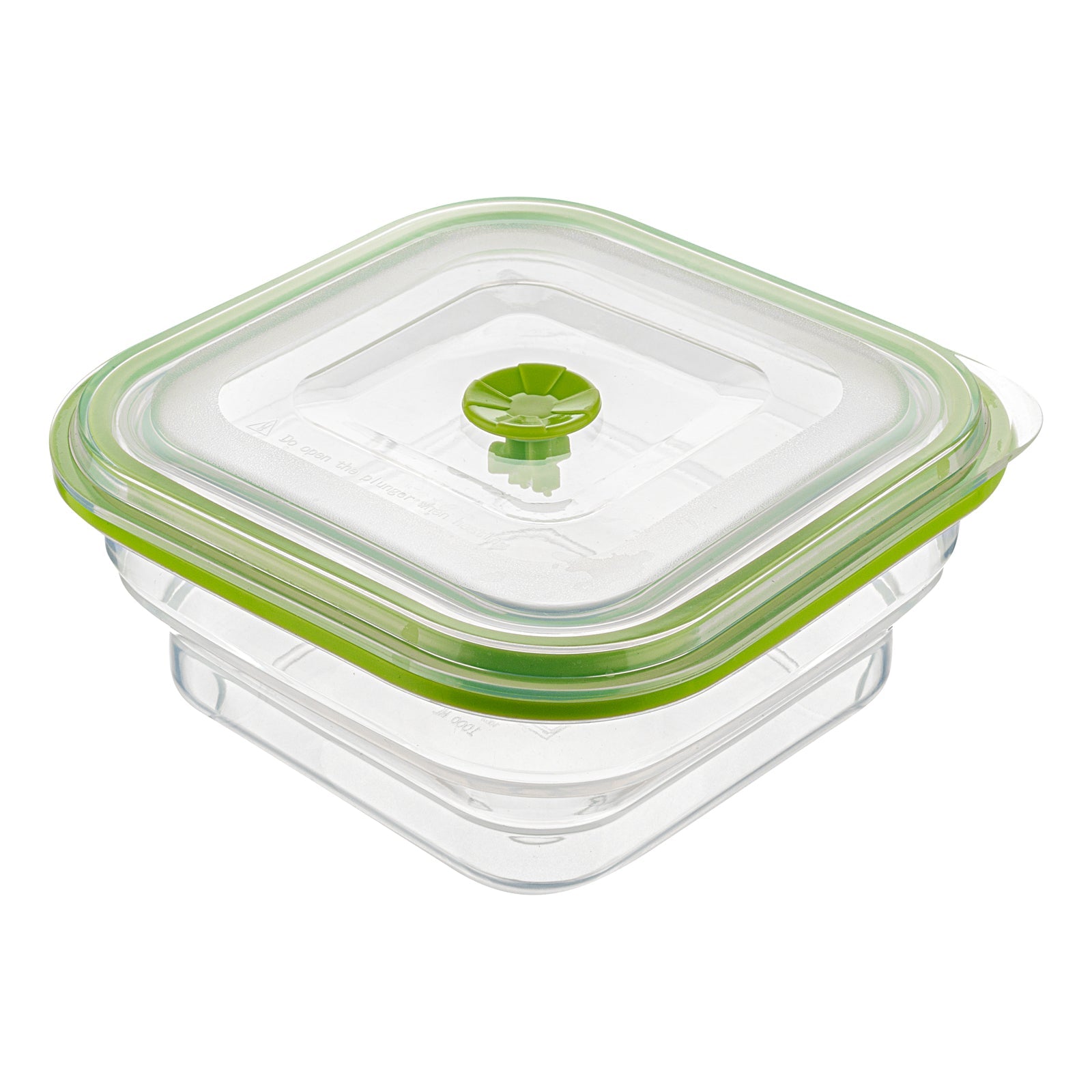 Fresh Hero 37 oz Green Silicone Airtight Food Storage Container - with Vented Lid, Collapsible - 7" x 7" x 3" - 1 count box
