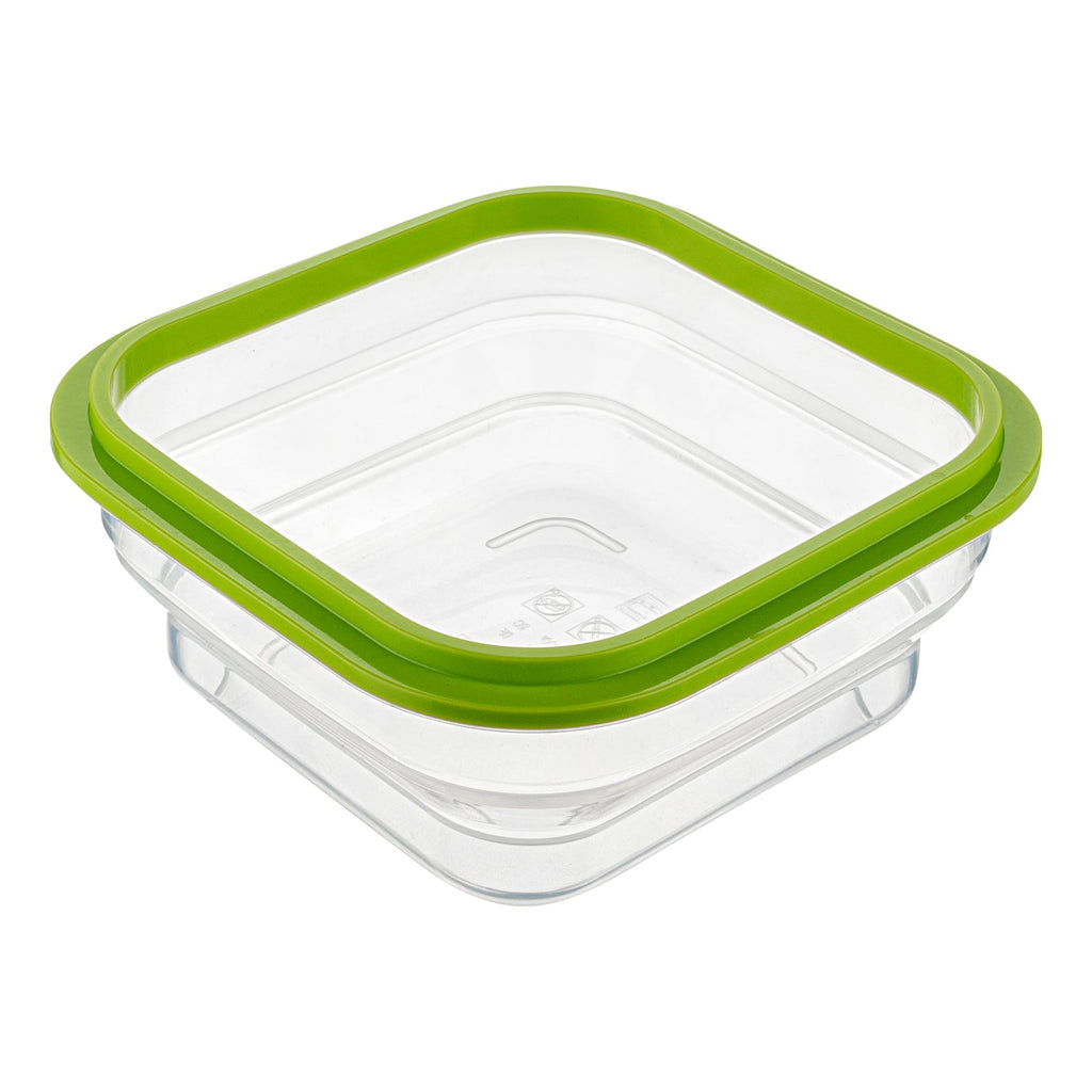 Fresh Hero 37 oz Green Silicone Airtight Food Storage Container - with Vented Lid, Collapsible - 7" x 7" x 3" - 1 count box