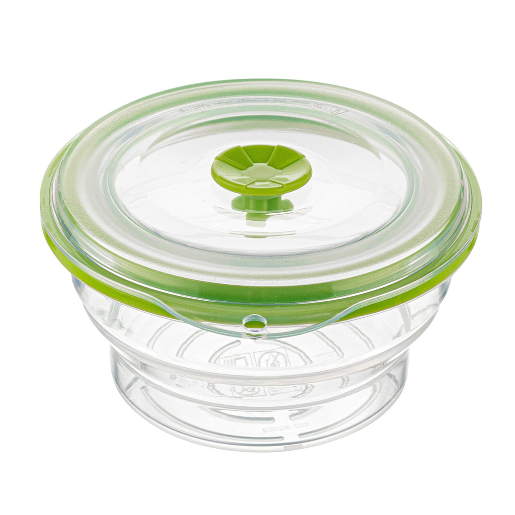 Fresh Hero 16 oz Green Silicone Airtight Food Storage Container - with Vented Lid, Collapsible - 5 3/4" x 5 3/4" x 2 3/4" - 1 count box