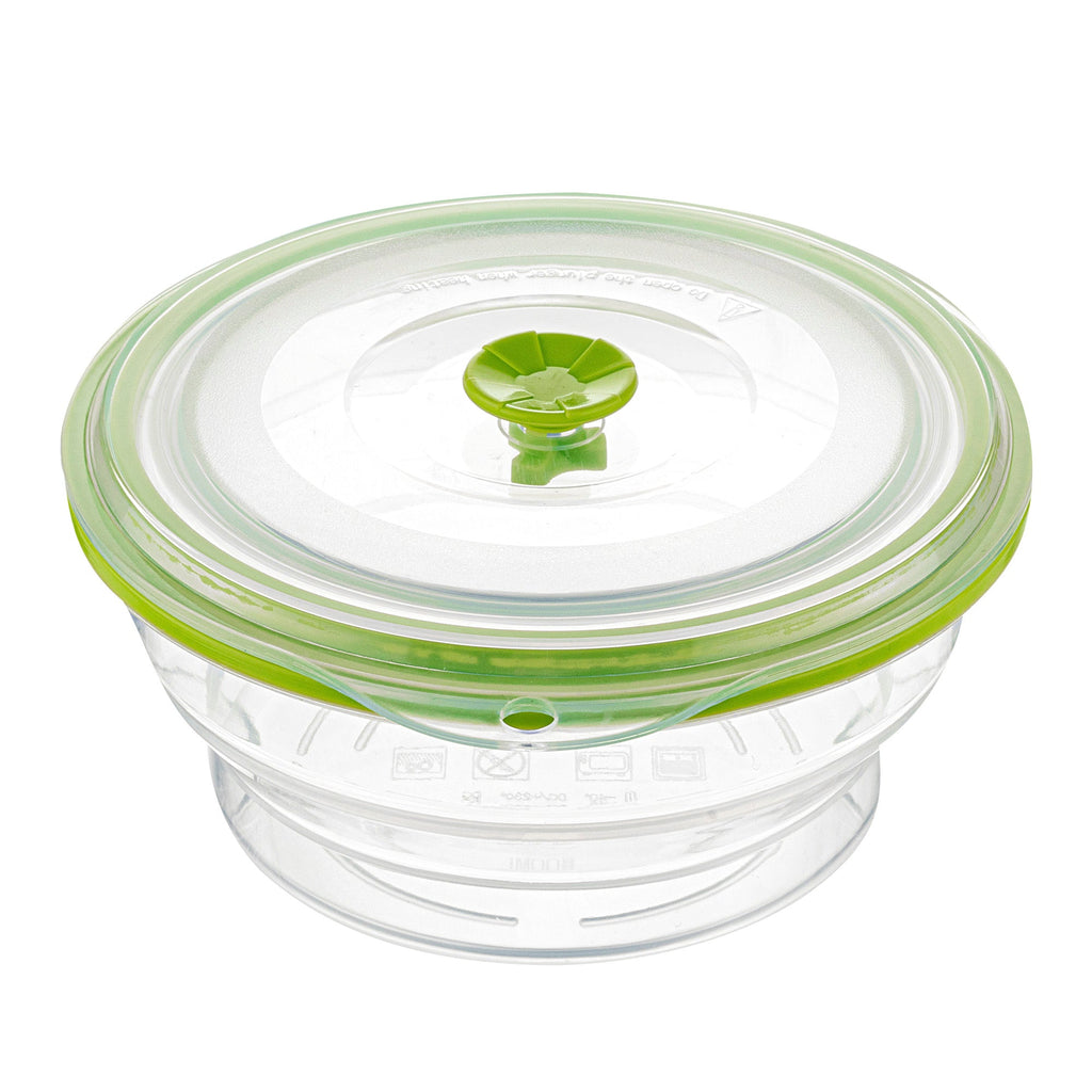 Fresh Hero 31 oz Green Silicone Airtight Food Storage Container - with Vented Lid, Collapsible - 7" x 7" x 3" - 1 count box
