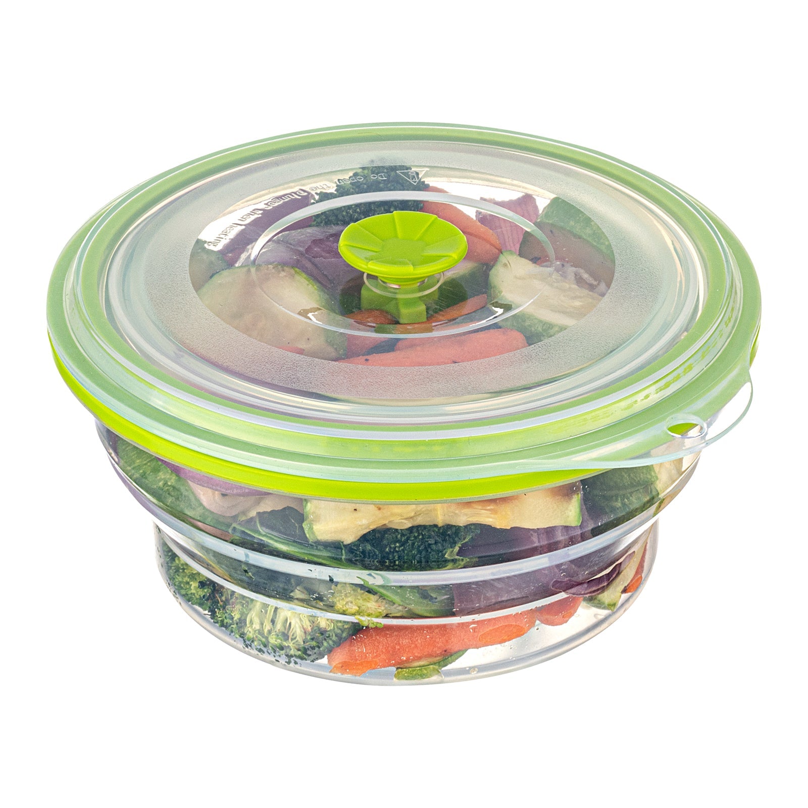 Fresh Hero 31 oz Green Silicone Airtight Food Storage Container - with Vented Lid, Collapsible - 7" x 7" x 3" - 1 count box