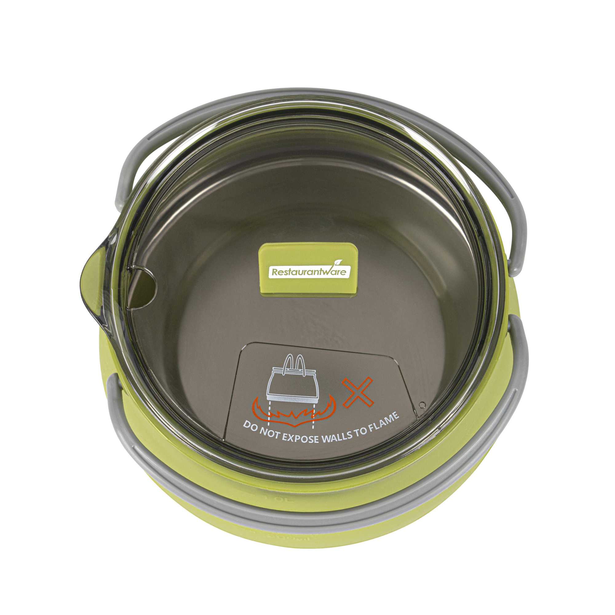 Hi Tek 1L Green Silicone Collapsible Kettle - with Lid - 6" x 6" x 4 1/4" - 1 count box