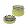 Hi Tek 1L Green Silicone Collapsible Kettle - with Lid - 6" x 6" x 4 1/4" - 20 count box