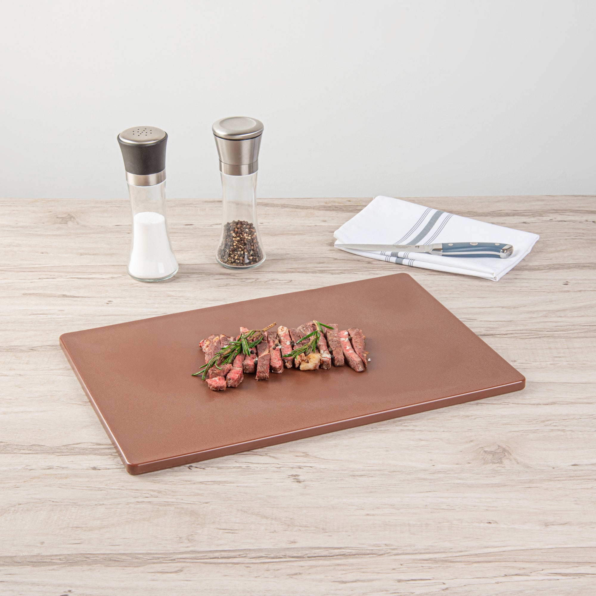 Chef 101 Brown Plastic Cutting Board - 18" x 12" - 1 count box