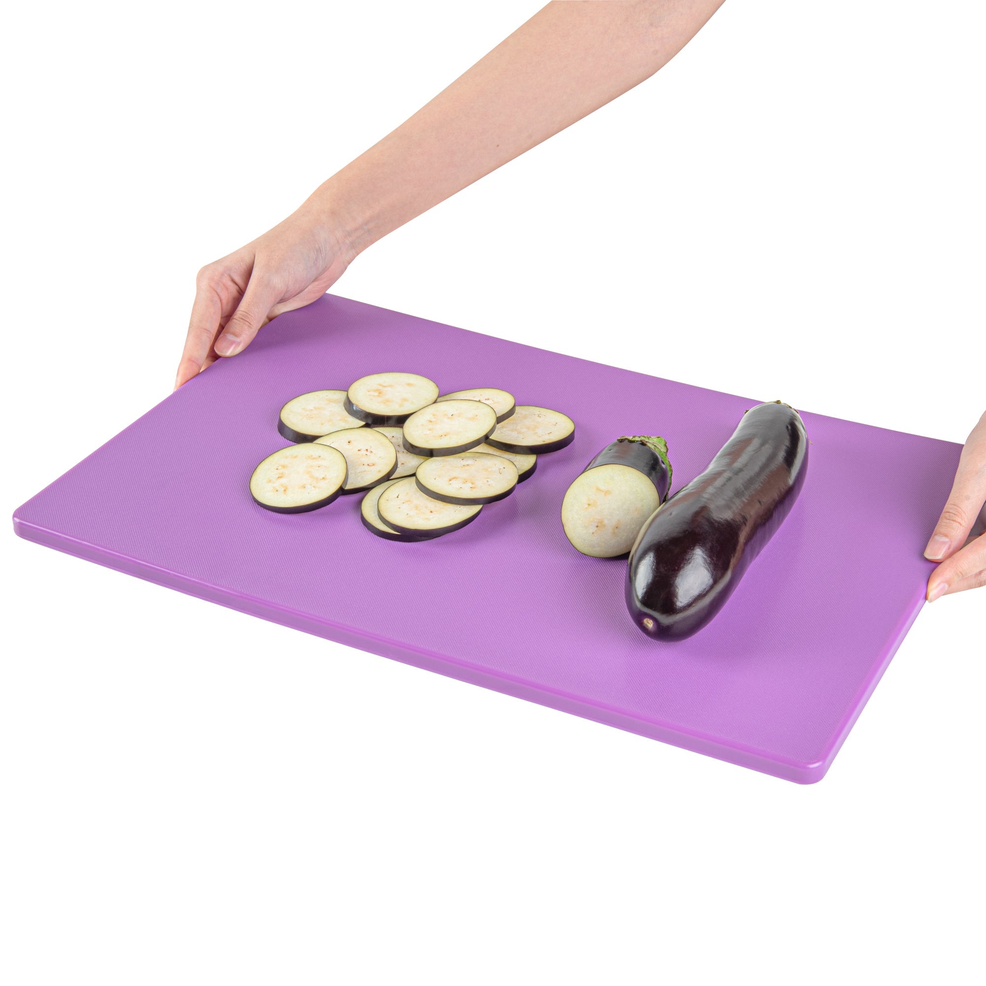 Chef 101 Purple Plastic Cutting Board - 18" x 12" - 1 count box