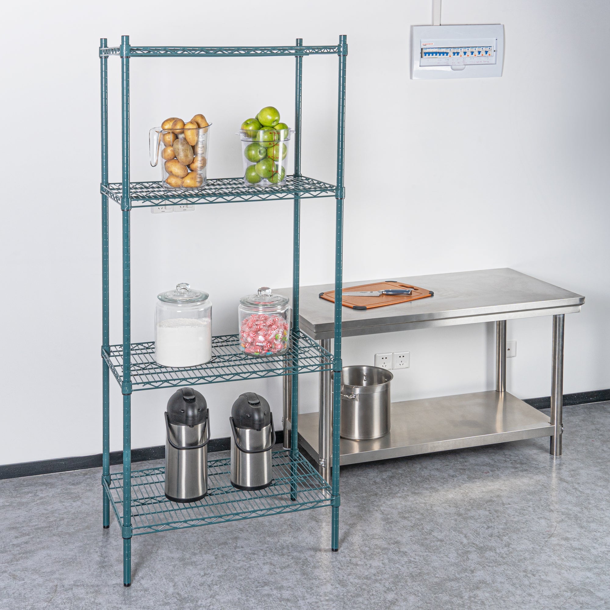 Chef 101 NSF Green Epoxy Shelf - Corrosion-Resistant - 18" x 30" - 4 count box