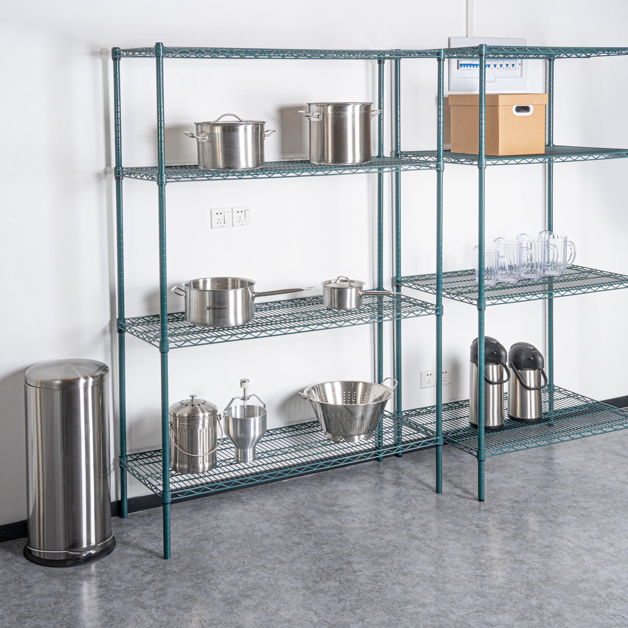 Chef 101 NSF Green Epoxy Shelf - Corrosion-Resistant - 18" x 48" - 4 count box