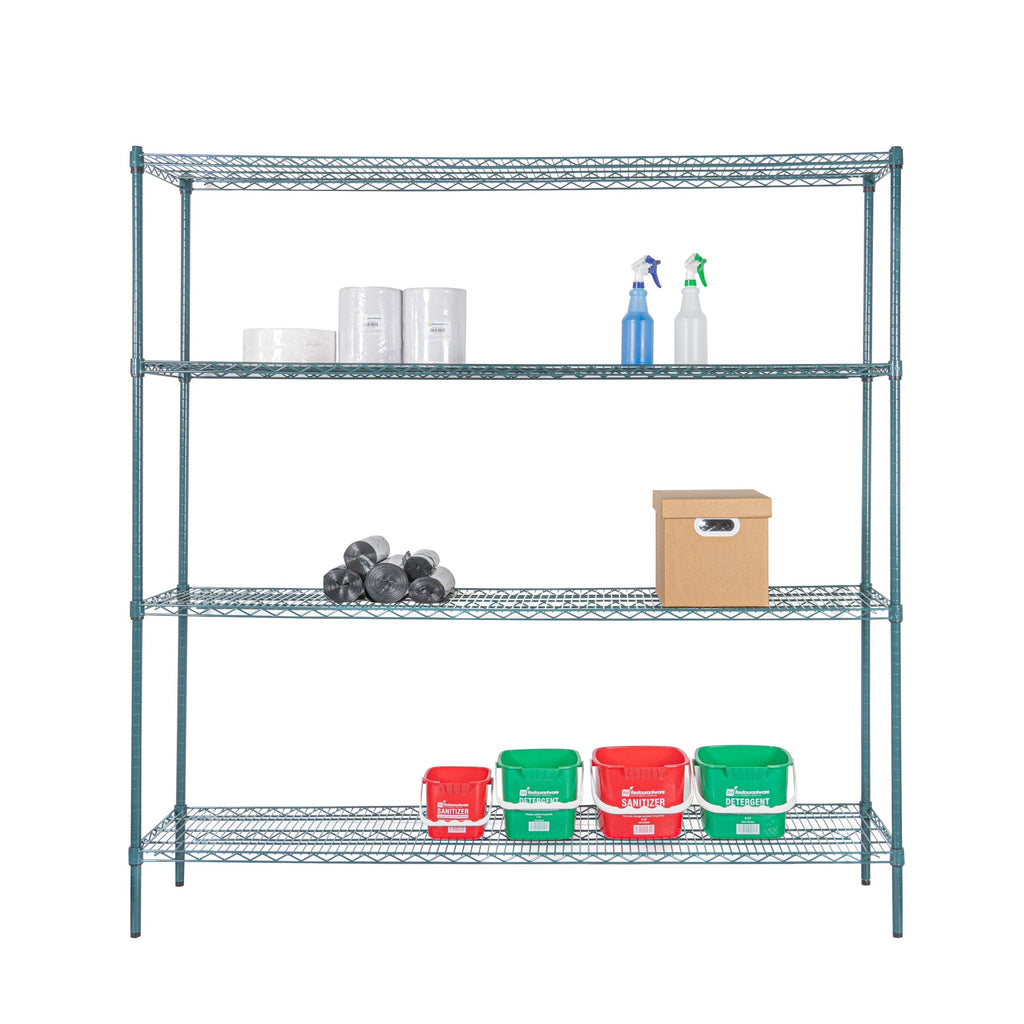 Chef 101 NSF Green Epoxy Shelf - Corrosion-Resistant - 18" x 72" - 4 count box