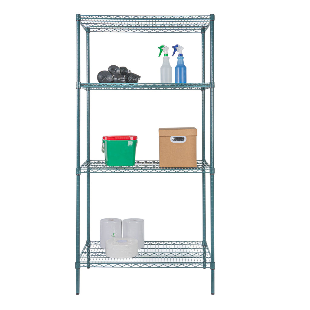 Chef 101 NSF Green Epoxy Shelf - Corrosion-Resistant - 24" x 36" - 4 count box
