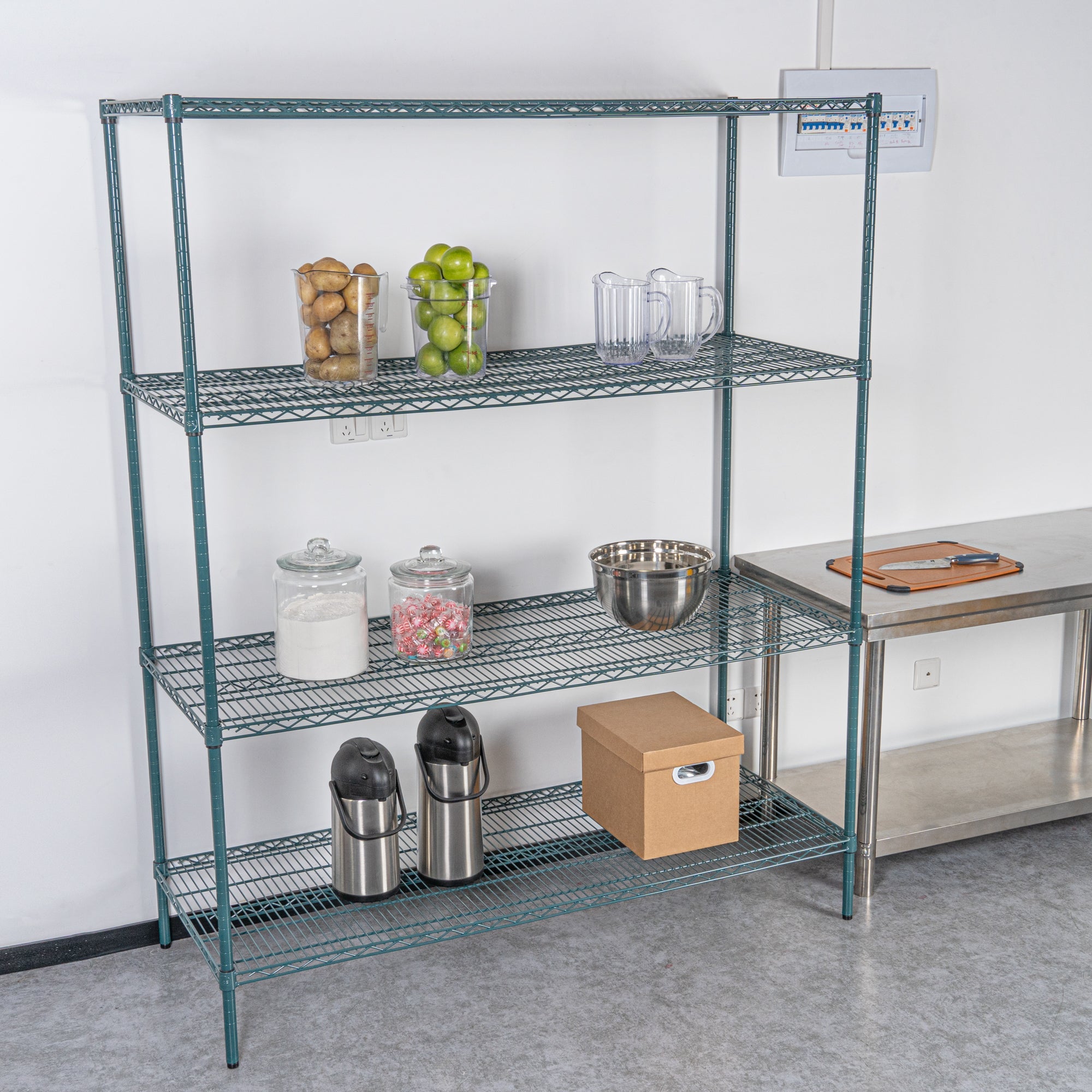 Chef 101 NSF Green Epoxy Shelf - Corrosion-Resistant - 24" x 60" - 4 count box