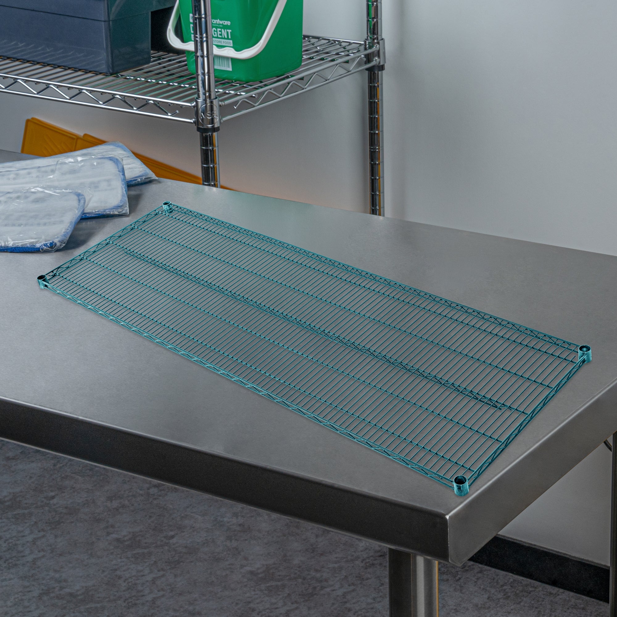 Chef 101 NSF Green Epoxy Shelf - Corrosion-Resistant - 24" x 72" - 4 count box