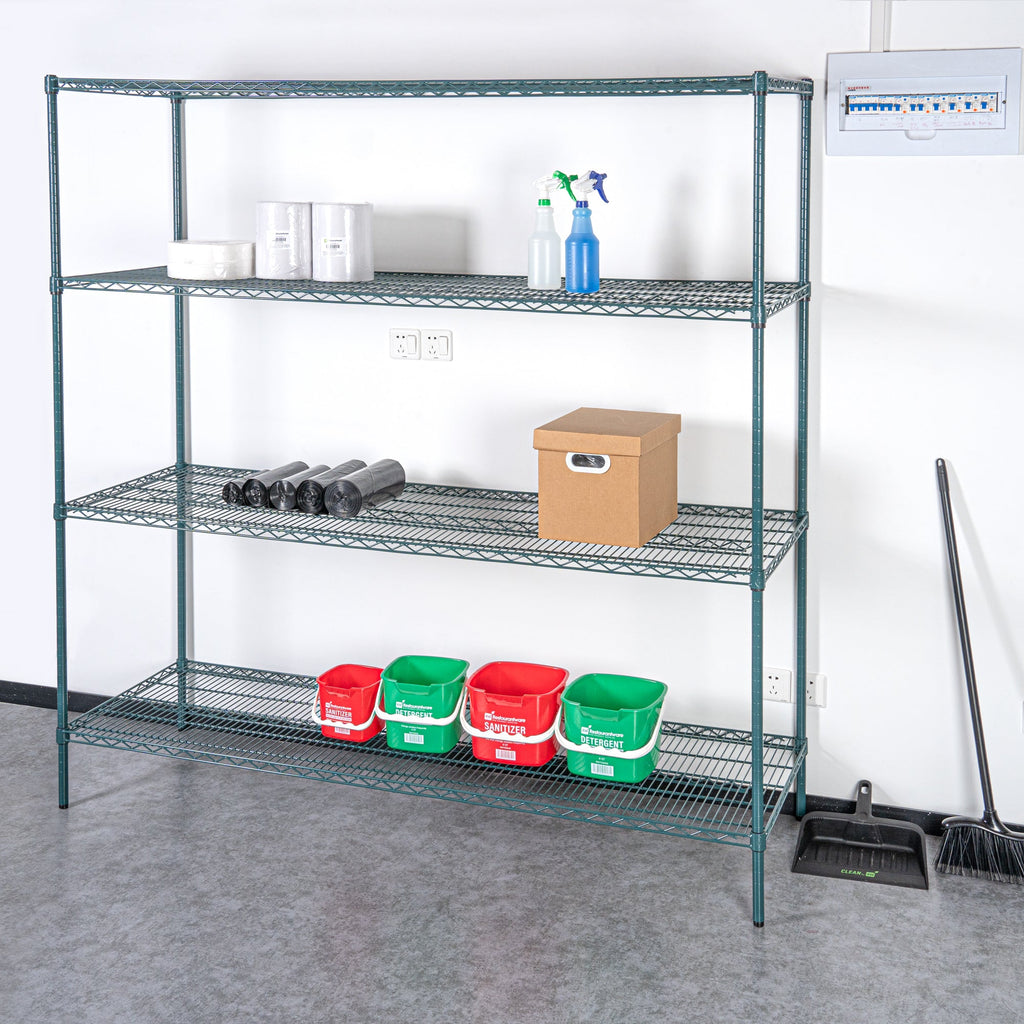 Chef 101 NSF Green Epoxy Shelf - Corrosion-Resistant - 24" x 72" - 4 count box