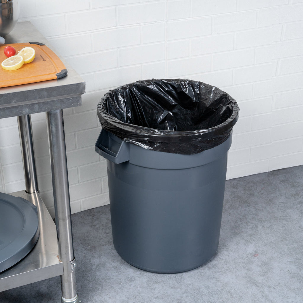 RW Clean 20 gal Gray Plastic Commercial Trash Can / Ingredient Bin - 22" x 19 1/4" x 22 3/4" - 1 count box