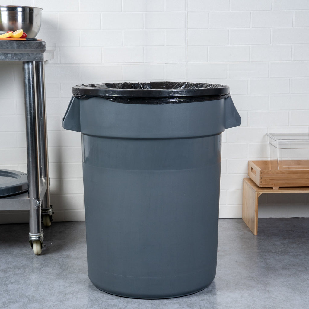 RW Clean 32 gal Gray Plastic Commercial Trash Can / Ingredient Bin - 25" x 22" x 27 1/4" - 1 count box