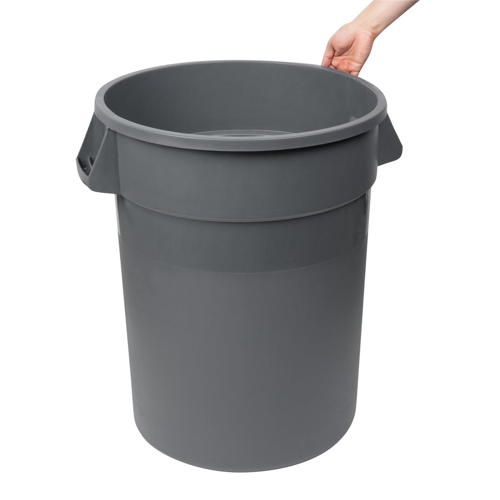RW Clean 32 gal Gray Plastic Commercial Trash Can / Ingredient Bin - 25" x 22" x 27 1/4" - 1 count box
